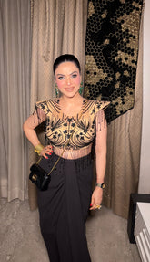 Classy drape skirt set